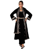 Libas Women'S Velvet Kurta Set (39037_Black