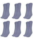 Mukhaksh (Pack Of 6 Pairs = 12 Socks Boys Cotton Grey Calf Length Socks