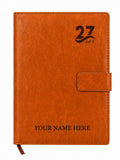 Flyspace Customized 2027 Diary With Name| 2027 Personalised Leather Planner With Dates, 80 Gsm Pages Pu Leather Finish Hard Boun