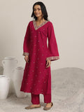 Libas Women'S Silk Blend Kurta Set (Gs1025_Red_M)