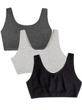 Fruit of the Loom Cotton Tank Bra for WomenUltimate Comfort & Breathable Fit, Black/Heather Grey/Charcoal