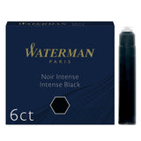 Waterman Fountain Pen Ink Cartridges, Short International, Intense Black, 6 Count