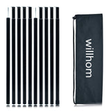 Adjustable Tent Poles - Portable Steel Rods for Camping Tarps and Canopies, 2 Sets of Black Lightweight Poles for Shelter and Sh