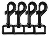 Garwor Heavy Duty Swivel Snap Hooks Black Electrophoresis Coating 3/4 4 Pcs,Trigger Snaps Dog Leash Hook