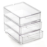 BINO | Clear Stackable Storage Drawers, Medium - 2 Pack | Clear Storage Drawers with Built-In Handles | Durable Plastic Organize