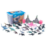 Animal Planet 45-Piece Ocean Animal Toy Set - Sea Life Figures with Sharks, Dolphins, Whales, Octopus, Coral, Rocks & Scenery fo