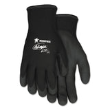 Memphis Glove N9690S Ninja Ice 15 Gauge Black Nylon Cold Weather Glove, Acrylic Terry Inner, HPT Palm and Fingertips, Small, 1 P