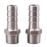 DERNORD Stainless Steel 5/8 Hose Barb x 1/2 NPT Male - Home Brew Pipe Fitting Pack of 2