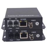 Wekuant 2 POTS Telephone and 10/100M Ethernet Over Fiber Optic Extender ST Adapter Singlemode Fiber up to 20Km(12.4 mi) Multimod
