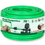 Araiozora 1/4in Drip Irrigation Tubing - 75ft Flexible Garden Hose for DIY Irrigation Systems, Hydroponics, Greenhouse & Outdoor