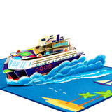 GREETING ART Cruise Ship Pop Up Card, Cruise Birthday Card,Travel, Ocean, 3D Greeting Cards for Fathers Day, Retirement, Graduat