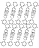 Clysoru Necklace Clasps and Closures 14k Gold and Silver Two Spring Clasps Beads Chain Extender Necklaces Bracelet Safety Lockin