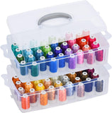 Simthread 80 Colors Embroidery Thread 500M (550Y) with Clear Plastic Storage Box Polyester Embroidery Machine Thread Compatible
