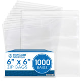 Spartan Industrial - 6X 6(1000 Count) 2 Mil Clear Reclosable Zip Plastic Poly Bags with Resealable Lock Seal Zipper