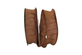 Reliant Ribbon 92975W-092-09F Dupioni Supreme Wired Edge Ribbon, 1-1/2 Inch X 10 Yards, Brown