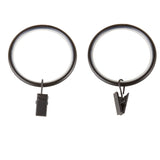 17/8 inch NoiseCanceling Curtain Rings w/Clip (Set of 10) Black