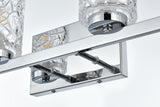 Living District Cassie 4-Light Metal Bath Sconce In Satin Nickel And Clear