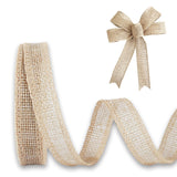 JaoZuyard Burlap Ribbon 1/2 inch X 10 Yard Natural Linen Woven Ribbon DIY Handmade Edging Production Wreath Holiday Decoration G