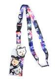 Space Cat Galaxy Breakaway Lanyard W/Charm Clear ID Badge Holder Keychain