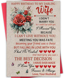 Hongshan Happy Birthday To My Darling Wife,Funny Wife Birthday Card from Husband,Women Gift Ideas Decoration for Women,Bday Card