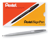 Pentel Sign Pen FiberTipped Pen, Gray Ink, Box of 12 (S520N)