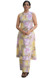 Anni Designer Women'S Rayon Viscose A-Line Printed Kurta With Palazzo (Angu Purple_M_Purple_Medium),Purple,M