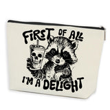 Funny Raccoon Makeup Bag Sarcastic Animal Humor Cosmetic Bag Raccoon Stuff Raccoon Gifts Funny Gifts for Women Raccoon Lovers Fr