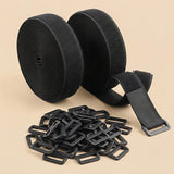 Reusable Hook And Loop Cable Straps Roll With 25 Buckles(5M X 2 Cm) CutToLength Cable Tie Roll Adjustable Nylon Fastening Stra