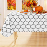 Smiry Square Table Cloth, Waterproof Vinyl Tablecloths with Flannel Backing for Square Tables, Wipeable Spillproof Plastic Table