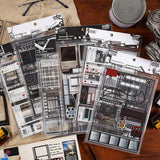 Black White Scrapbook Sticker Aesthetic Film Strips Vintage Sticker Photo Frame Scrapbooking Sticker Film PET Sticker Magazine F
