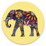 Aztec Elephant Round Mouse Pad,Non-Slip Rubber Base Wireless Gaming MousePads for Computers Laptop Office,Cute Mouse Pads with D