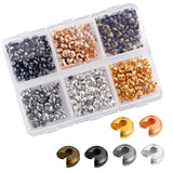 600pcs Crimp Beads for Jewelry Making, 4 mm Alloy Crimp Bead Knot Covers Semicircular Bead Stopper Crimp Tubes Crimp Bead Kit fo