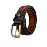 Vemilio MenS HandWoven Leather Belt | Cowhide Braided Belt With MultiHole Design | Adjustable Vintage With Prong Buckle | Sty