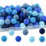 Lovyomi 60pcs 19mm Silicone Beads for Keychain Making Mix Color Round Beads for Pens and Bracelet Crafts(Blue)