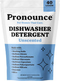 Pronounce Dishwasher Detergent - Cleaner Ingredients, Fragrance Free - Ultra Concentrated Dish Soap, Cuts Grease and Grime, Dish