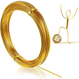 32.8 Feet Aluminum Wire, Bendable Metal Craft Wire for Making Dolls Skeleton DIY Crafts (Gold, 3 mm Thickness)