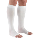 Truform 30-40 mmHg Compression Stockings for Men and Women, Knee High Length, Open Toe, White, X-Large