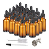 Dropper Bottle 1 oz, 24 Pieces Eye Dropper Bottle, 30ml Amber Glass Bottle for Essential Oils, Liquids, Essential Oil Dropper Bo