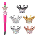 5Pcs Rhinestone Focal Beads for Pen, Ymapinc Crown Beads for Pens, Bling Rhinestone Spacers for Beaded Pens, Beadable Fancy Bead