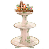 Zonon Woodland Baby Shower Decorations Woodland Cupcake Stand, 3 Tier Rustic Jungle Animal Wood Cupcake Holders Creatures Forest
