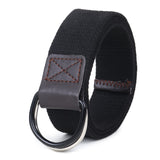 Sunshopping MenS Nylon Woven Fabric Belt, Hole Free,Ring Buckle (Bag8Bl) (Free Size, Black)
