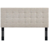 CasaFoyer Paisley Tufted King/California King Headboard | Upholstered Linen | Beige | Adjustable Height | Durable Construction | Extra Wide Wood Legs