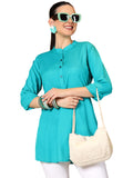 Libas Women'S Straight Tunics (58215_Rama Turquoise Blue