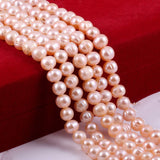Natural Pearl Beads Cultured Freshwater Round Punch Pink Pearl Beaded for Jewelry Making Necklace Bracelet 8-9mm