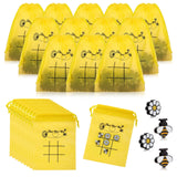 Sumind 36 Sets Bee Tic Tac Toe Game Bee Party Favors for Kid Mini Flowers Honeybee Drawstring Gift Bags for Boys Girls Back to S