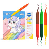 Toyshine Pack of 6 Art Doodle Colouring Book with Double sided Sketch Pens | Unicorn Theme Drawing Book with Markers | Creative