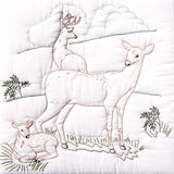 Jack Dempsey Needle Art 732199 Deer Family 6Quilt Block, 18Inch by 18Inch, White