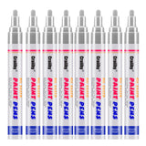Silver Paint Markers, 8 Pack Oil-Based Waterproof Quick Dry Permanent Paint Pen Set for Rocks Painting, Wood, Fabric, Plastic, C