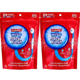 Colgate Max Fresh Wisp Disposable Mini Toothbrush, Peppermint 24 Count, 2Pack