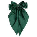 Large Hair Bows for Women Blackish Green Silky Satin Hair Bow Hair Clips Long Tail French Hair Ribbon Coquette Bows Hair Accesso